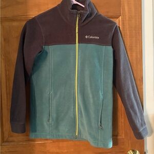 Columbia Two-Tone Fleece Jacket in Teal and Black